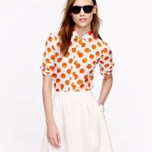 J. Crew Silk Blend “Perfect” Shirt - Citrus Print